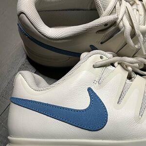 Nike White and Blue Court Air Zoom Vapor Tour